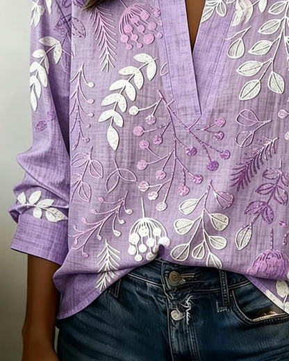 Blusa Mujer Algodón Floral Corte Regular Veraniega