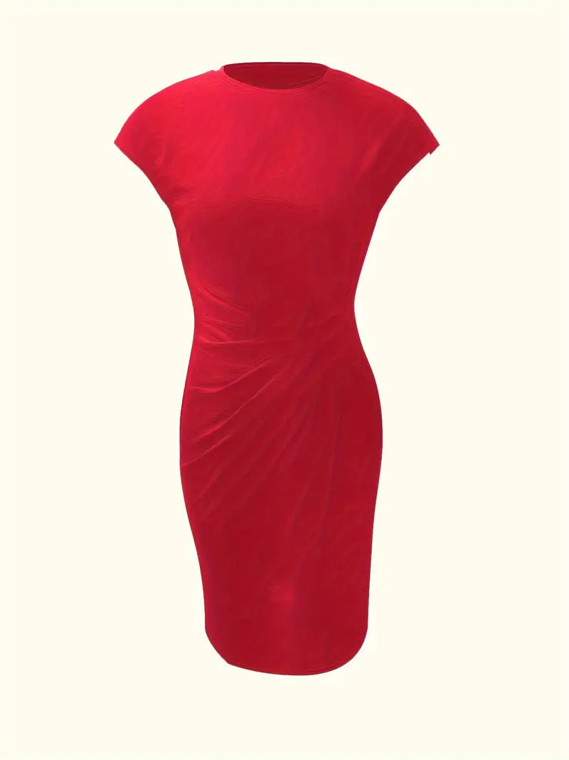 Vestido ajustado mujer manga corta clásico