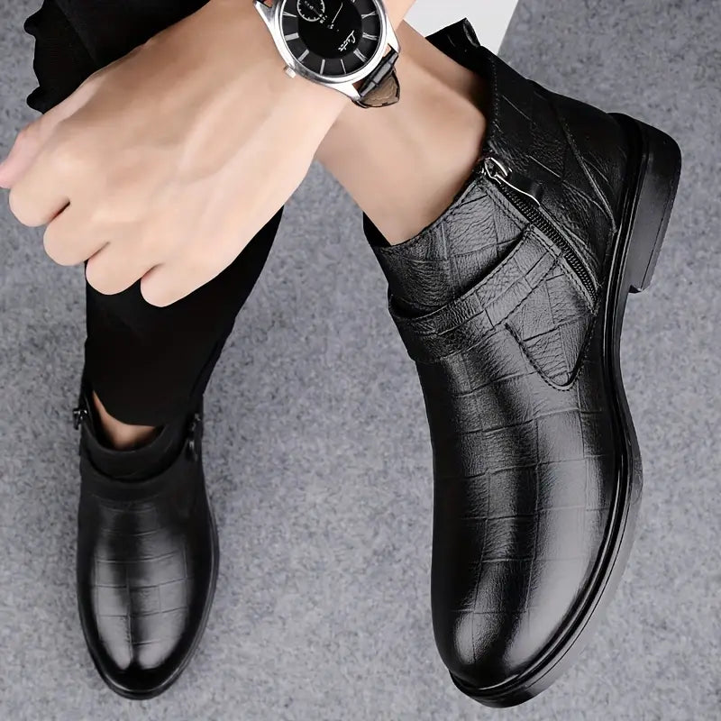 Botines hombre de cuero con cremallera estilo casual cómodos