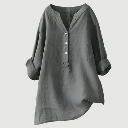 Blusa mujer ligera de manga larga versátil y cómoda