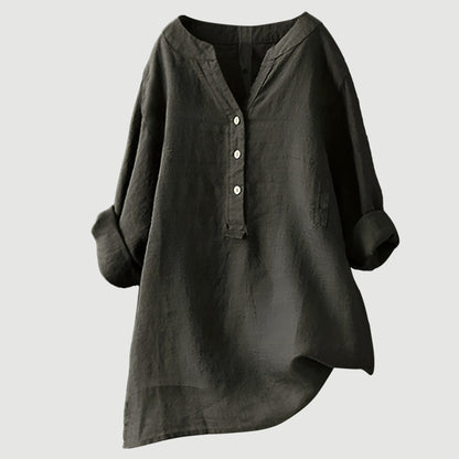 Blusa mujer ligera de manga larga versátil y cómoda