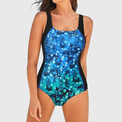 Bañador Mujer de Una Pieza Estampado Tropical Ajuste Clásico