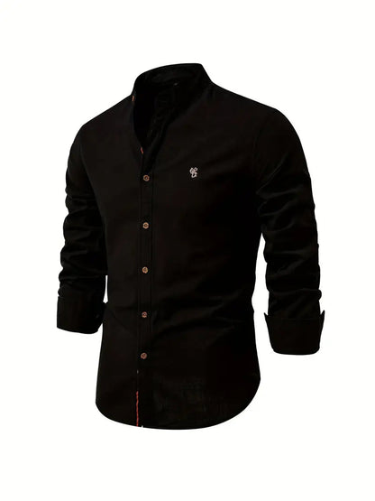 Camisa casual hombre botones manga larga entretiempo
