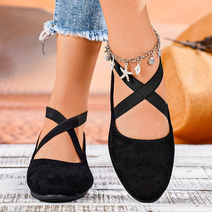 Zapatos mujer con tiras cruzadas y puntera redondeada informales - Mavetta
