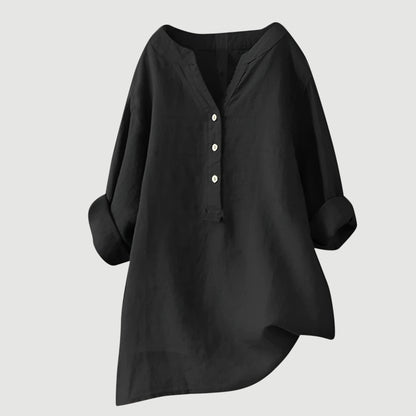 Blusa mujer ligera de manga larga versátil y cómoda