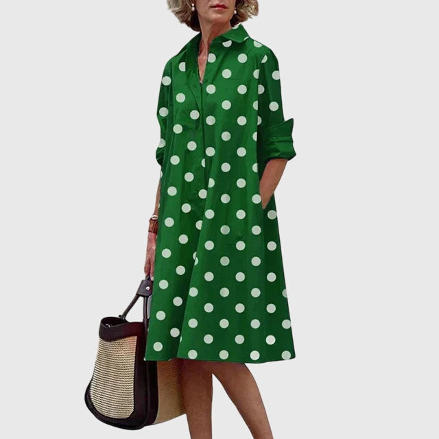 Vestido Mujer Ligero Algodón Cuello Camisero Botones Bolsillos