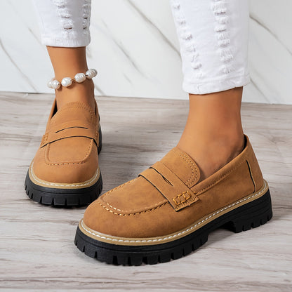 Mocasines Mujer Diseño Retro Suela Gruesa Comodos