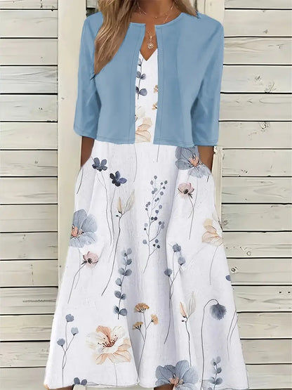 Vestido midi mujer con estampado floral estilo casual