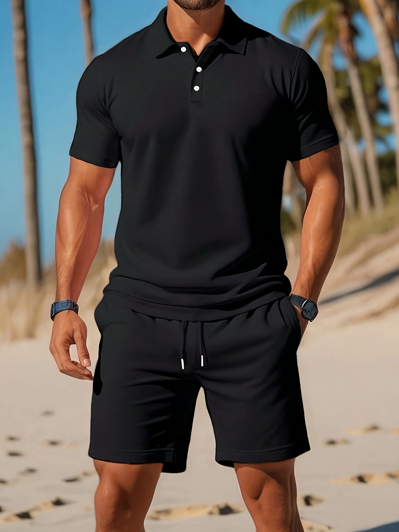 Conjunto verano hombre polo y pantalón corto a juego