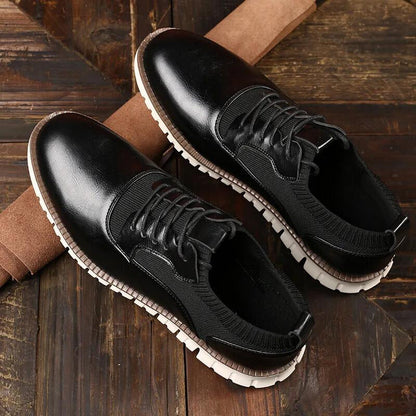 Zapatos Brogue Hombre de Cuero PU Diseño Tallado Suela Ligera