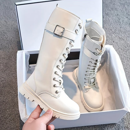 Botas Altas Niña con Cremallera y Diseño de Encaje