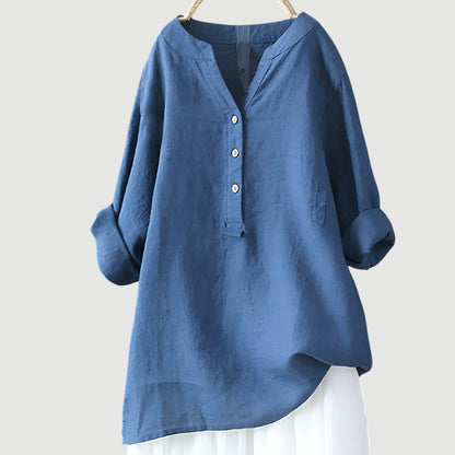 Blusa mujer ligera de manga larga versátil y cómoda