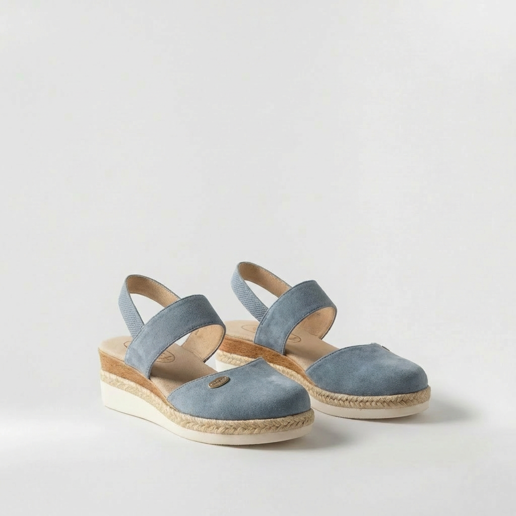 Sandalias Plataforma Mujer de Lino Estilo Alpargata Cuña