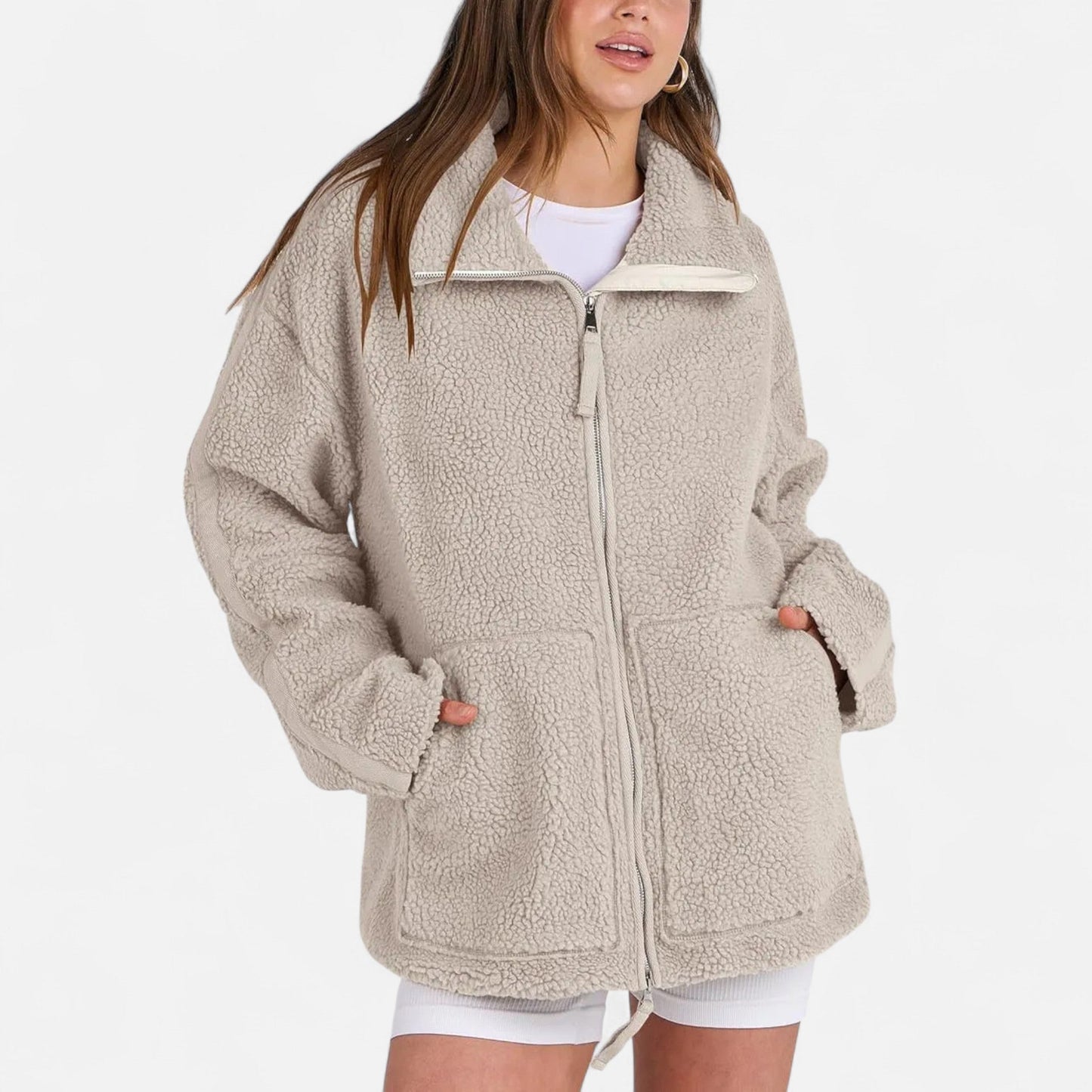 Chaqueta Invierno Mujer Corte Estructurado Cremallera