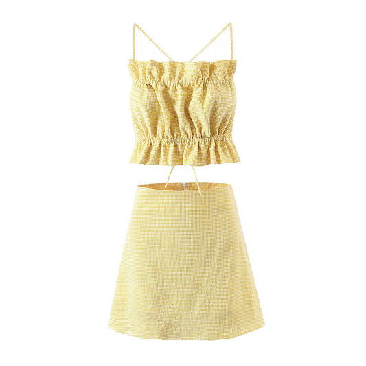 Conjunto Mujer Falda Corta Cintura Alta y de Tirantes Verano - Mavetta