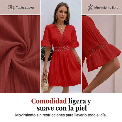 Vestido verano mujer con encaje y corte cómodo