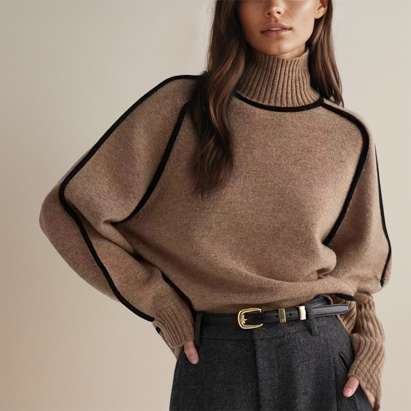 Jersey mujer de cachemira cuello redondo suave