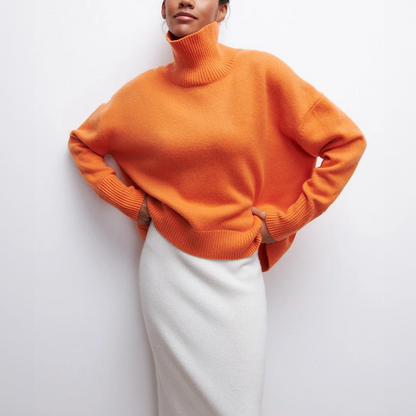 Jersey Mujer Cuello Alto Comodo Estilo Chic