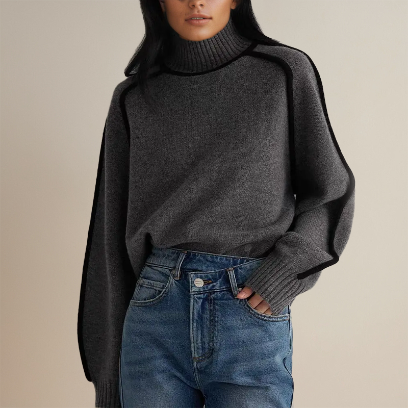 Jersey mujer de cachemira cuello redondo suave