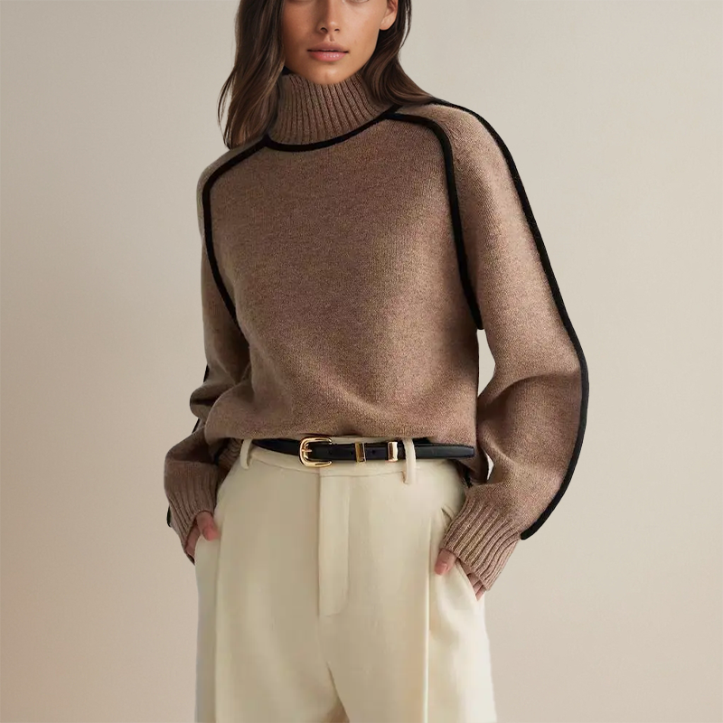 Jersey mujer de cachemira cuello redondo suave