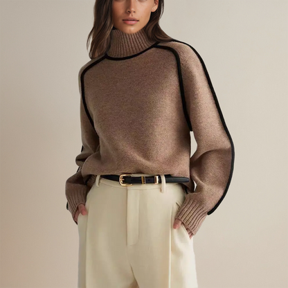 Jersey mujer de cachemira cuello redondo suave