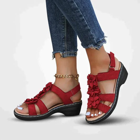 Sandalias Mujer Verano Detalle Flor Suela Comoda - Mavetta