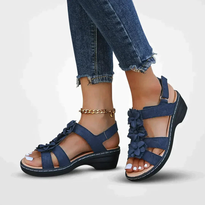 Sandalias Mujer Verano Detalle Flor Suela Comoda