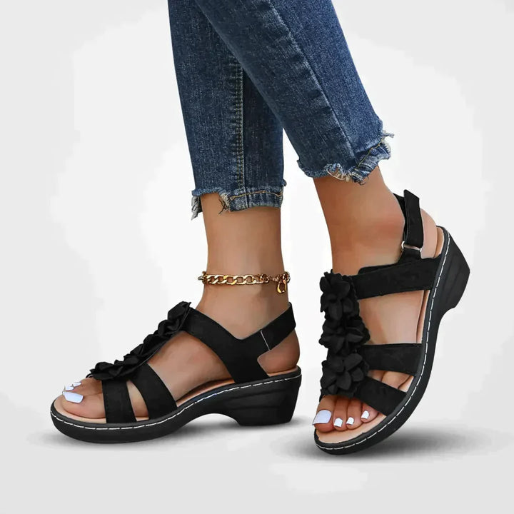 Sandalias Mujer Verano Detalle Flor Suela Comoda