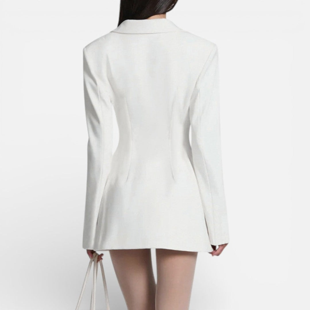 Vestido Blazer Mujer Ajustado con Solapas Manga Larga