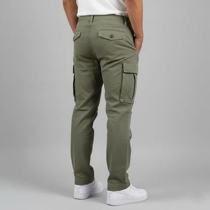 Pantalones cargo hombre Algodón Bolsillos Laterales Corte Relajado