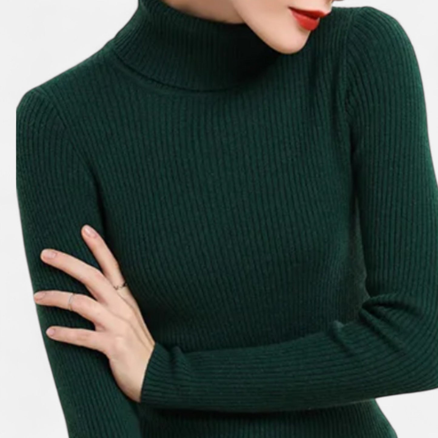 Jersey Mujer de Cachemira Cuello Alto Elegante