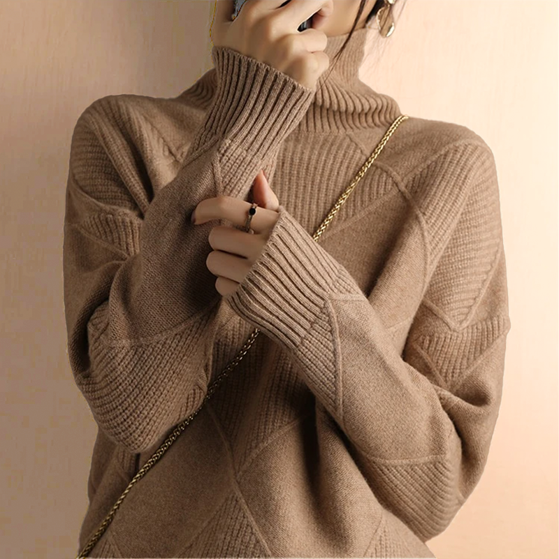 Jersey Mujer de Punto Estructurado Cuello Alto