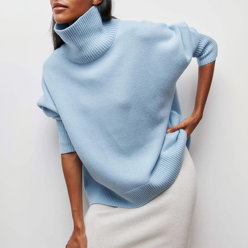Jersey Mujer Cuello Alto Comodo Estilo Chic - Mavetta