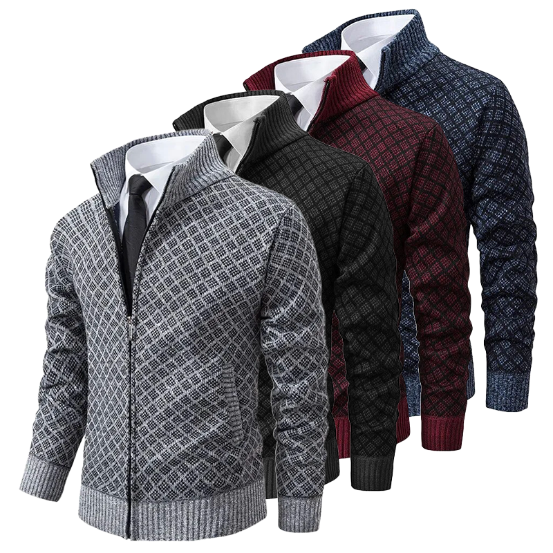 Jersey hombre con cremallera diseño estampado clásico