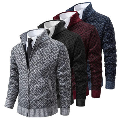 Jersey hombre con cremallera diseño estampado clásico
