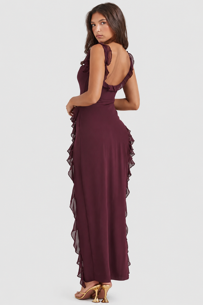 Vestido Largo Mujer Elegante Corte Fluido