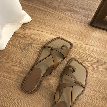 Sandalias Mujer Verano con Anillo en Dedo Exterior