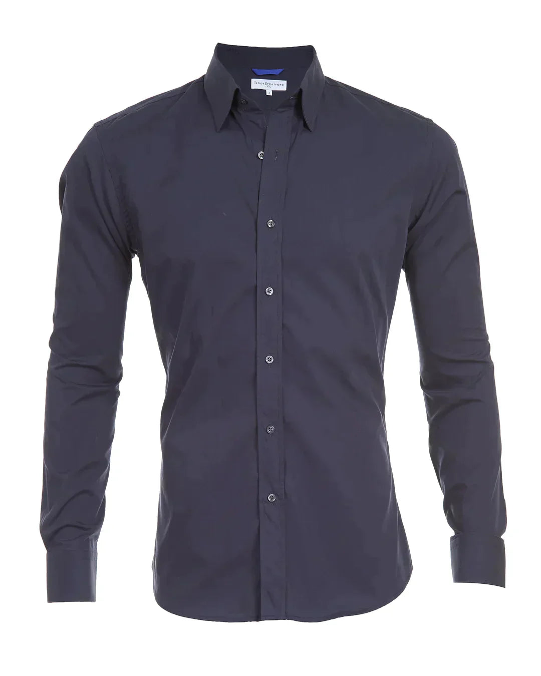 Camisa Hombre Manga Larga Cremallera Cuello Clásico