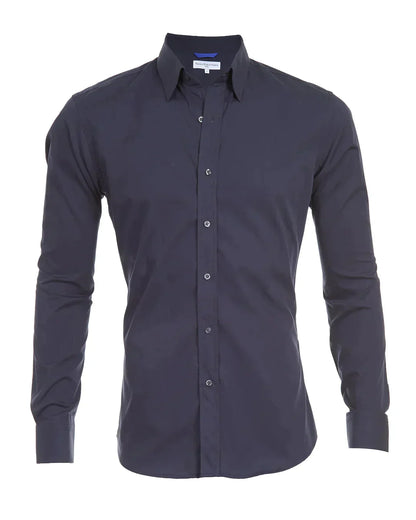 Camisa Hombre Manga Larga Cremallera Cuello Clásico