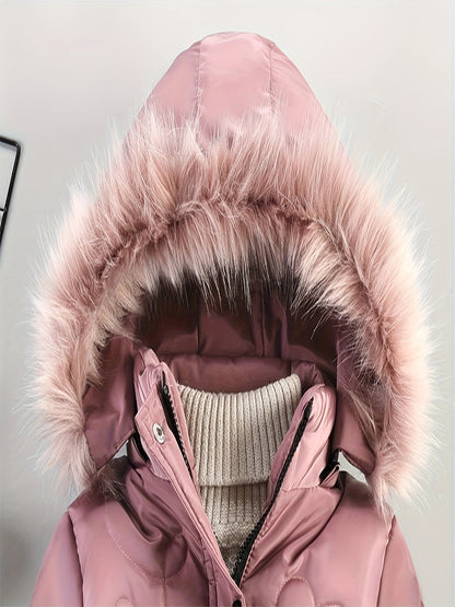 Abrigo Invierno Niña con Capucha Acolchado