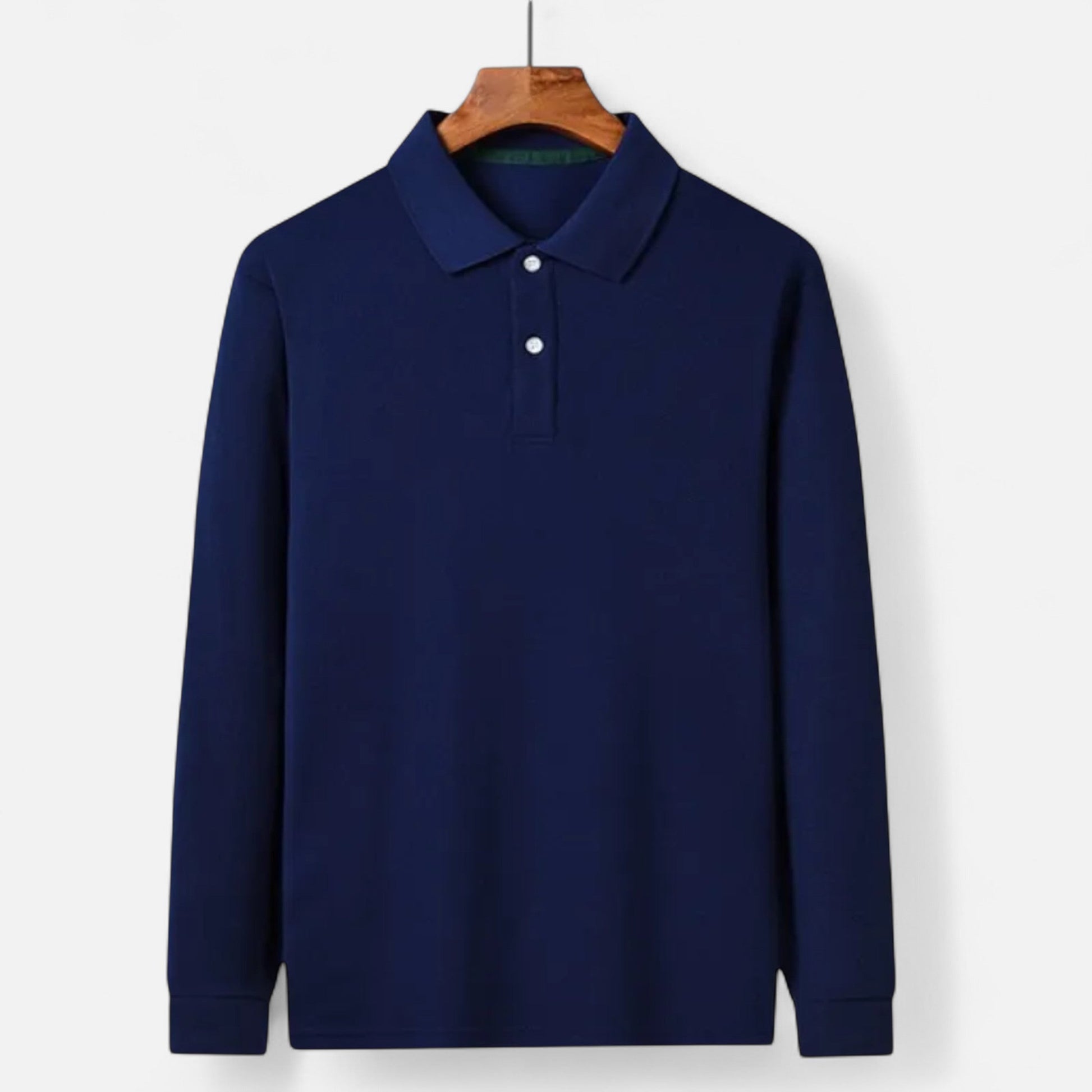 Polo hombre de algodón perlado manga larga estilo business - Mavetta