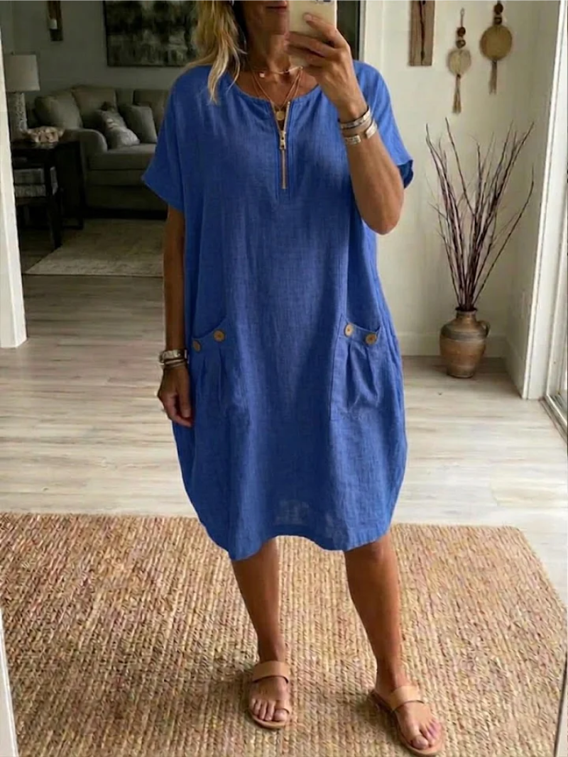 Vestido Mujer con Cremallera Tejido Ligero Ajustado