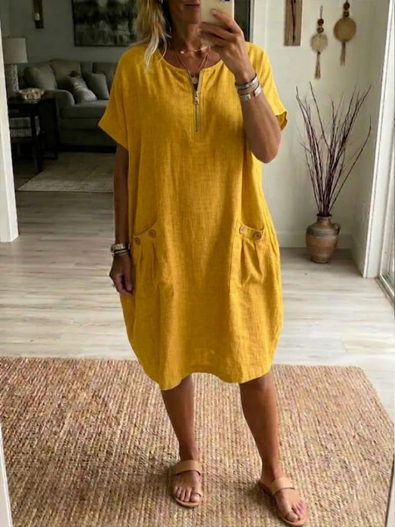 Vestido Mujer con Cremallera Tejido Ligero Ajustado