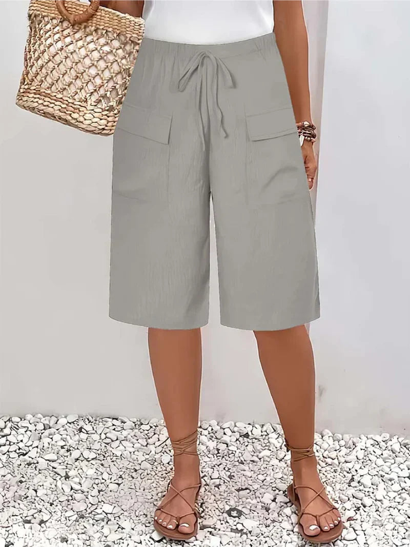 Pantalones cortos mujer algodón cintura elástica
