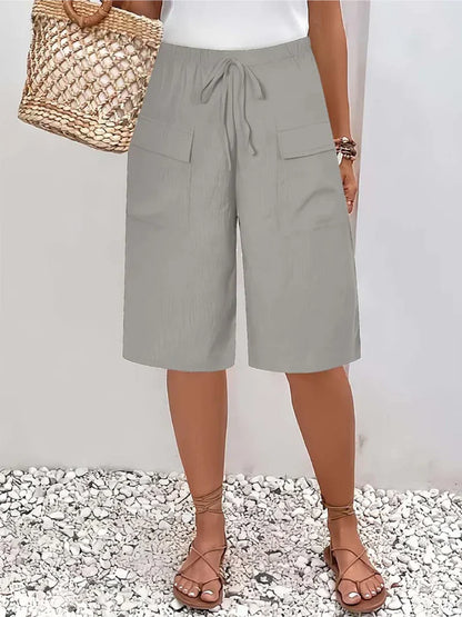 Pantalones cortos mujer algodón cintura elástica
