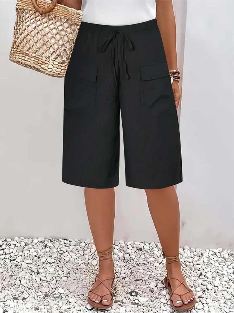 Pantalones cortos mujer algodón cintura elástica