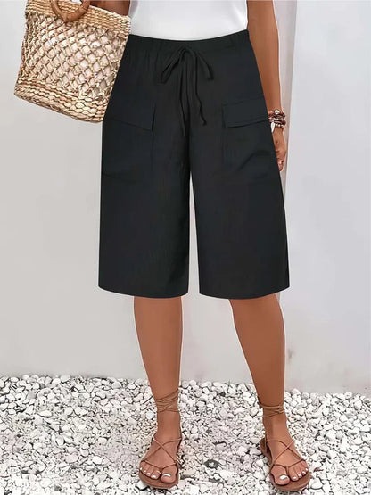 Pantalones cortos mujer algodón cintura elástica