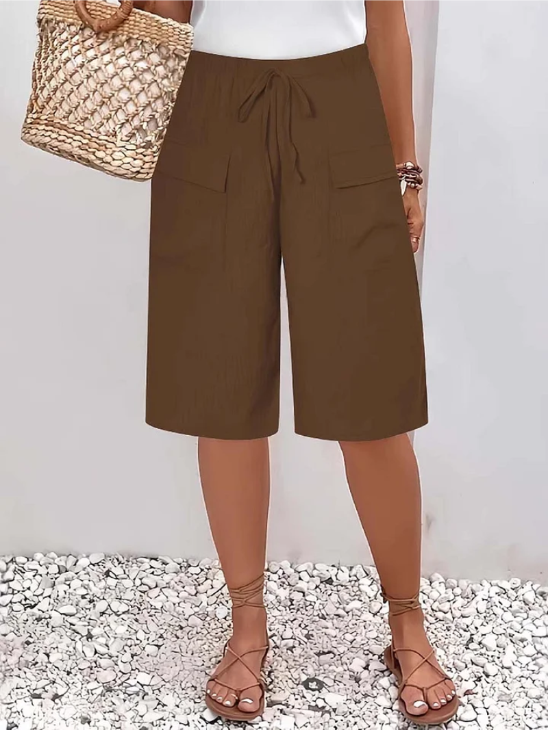 Pantalones cortos mujer con cintura elástica corte moderno