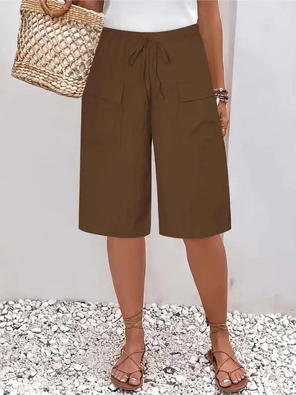 Pantalones cortos mujer algodón cintura elástica