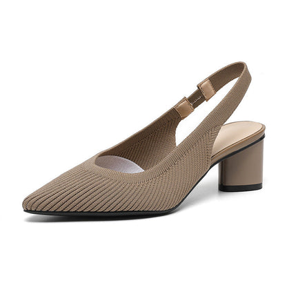 Tacones Mujer con Puntera Fina y Tira Trasera Ajustable